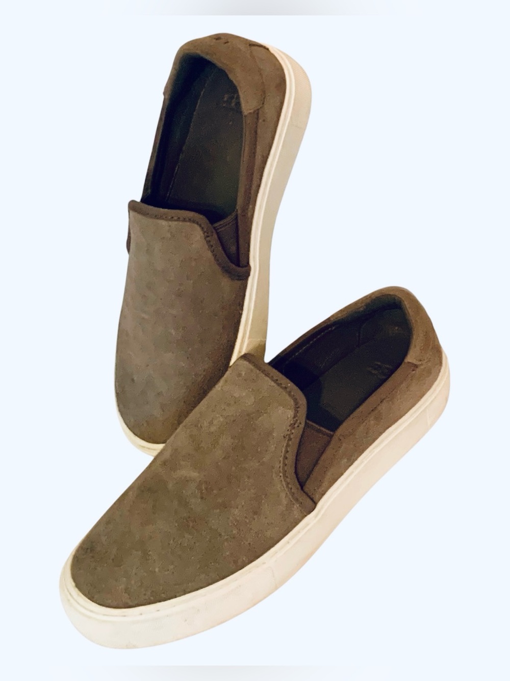 UGG Jass Gray Suede Slip-On Platform Sneakers Sz 8